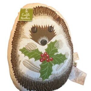 Hedgehog Cuddle Weather‎ Pillow By Dei 100% Polyester Festive Design embroidered